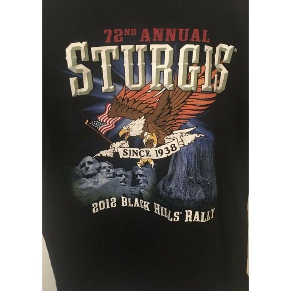 Sturgis Black T-Shirt Men's Sz L 2012 72nd Annual Black Hills Rally - Picture 3 of 5